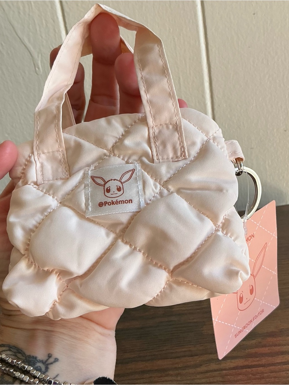 A Rare From Japan NWT Eevee Pokémon x Sungboon Editor mini tote bag keyring